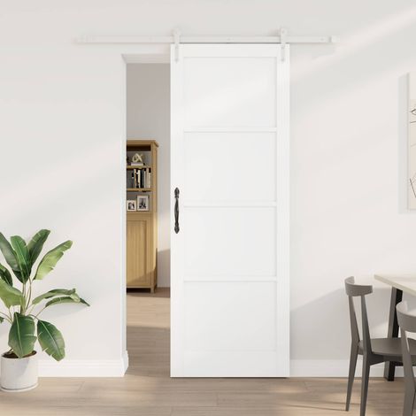 Teenpull – Schiebetür ORKDAL Weiß 83 x 232 cm Massives Kiefernholz (1/5)