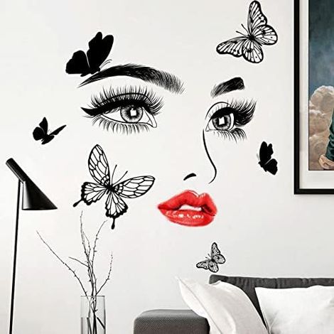 CSPARKV 30 x 90 cm inspirierende Frauen-Wandaufkleber, Schmetterlings-Aufkleber, Wandaufkleber für Frauen, Mädchen, Schlafzimmer, Wohnzimmer, Schönheitssalon, Yoga, Studio, Heimdekoration