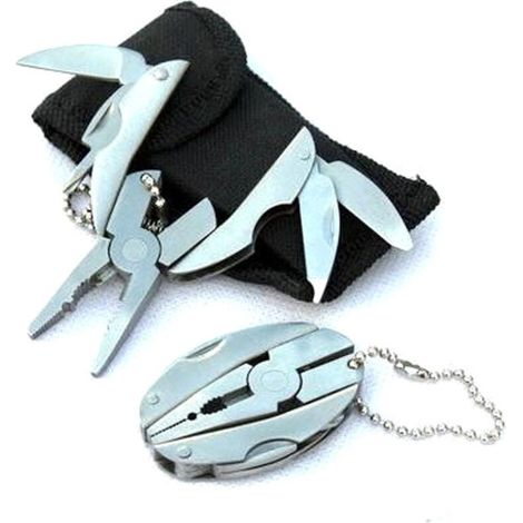 Acier inoxydable extérieur Portable Multitool pince couteau porte-clés tournevis Multi outils Mini pince Multi outil (1/4)