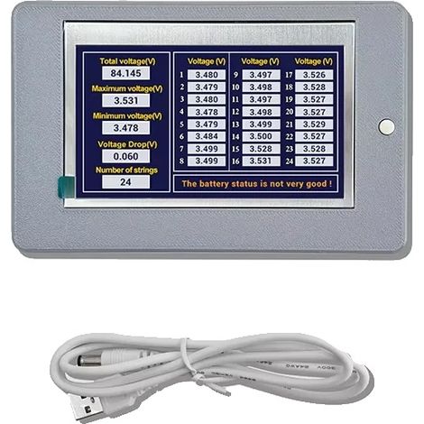 Tester di tensione, display a LED, supporto per tensione negativa, tester per batterie 24S (1/2)