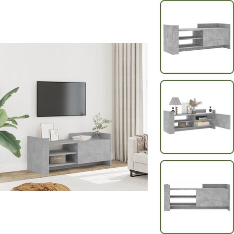 Meuble TV Gris béton 100x35x40 cm Bois d'ingénierie - Meubles Tv - Meuble Tv - Support Tv - Banc Tv - Meuble Rangement (1/5)