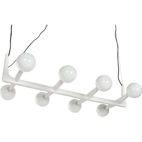 Suspension blanche moderne en métal et verre style boule - blanc mat opalin (1/5)