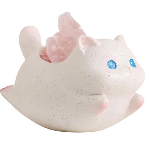 Élégante figurine en cristal faite à la main, diffuseur d'huiles essentielles, décoration de bureau, statue de chat (1/4)