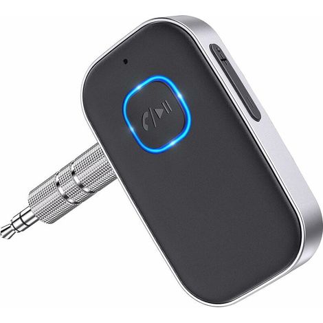 Bluetooth 5.0 Auto-Empfänger, Bluetooth Auto-Adapter 3,5 mm AUX Jack mit kabelloser Geräuschreduzierung für Auto-Stereo / Heim-Stereo / Kabelkopfhörer / Lautsprecher / Freisprecheinrichtung