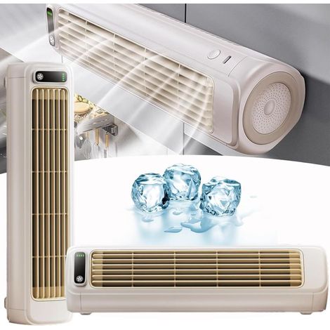 Verstellbarer, klingenloser Ventilator – USB-aufladbar, Wand- oder Tischmontage möglich – fürs Homeoffice – weiß (1/5)