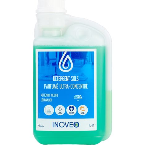Inoveo détergent sol parfume ultra concentré ecolabel flacon de 1L - Pollet Sa
