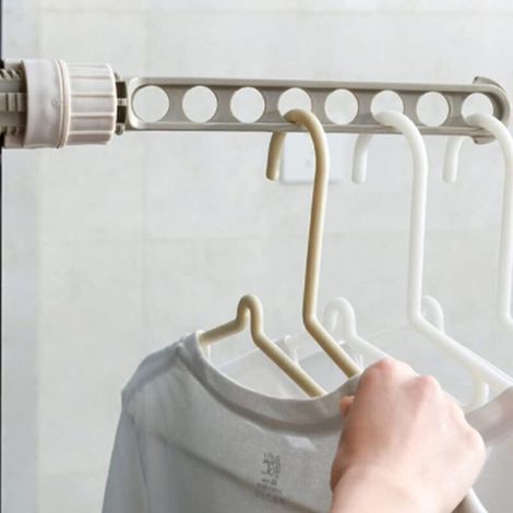 Support de Voyage Portable à Suspendre au Mur, Sechoir Linge Accroche Murale Vêtement Etendoir, Porte Manteau Rail Séchage Sèche-Linge Convient aux Portes et fenêtres d'une épaisseur de 0,15 à 8,3 cm
