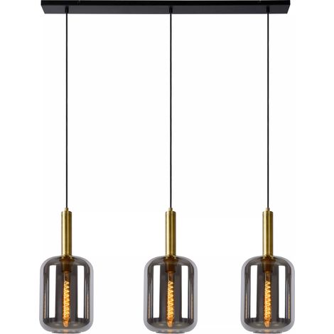 Lampada a sospensione Lucide Joanet 3xE27 vetro fumé (1/5)