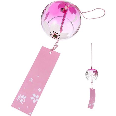 Carillon éolien en verre de style japonais, étiquette simple et élégante, clochettes à vent (motif 3)-78cm-Assorted Color 1 (1/3)