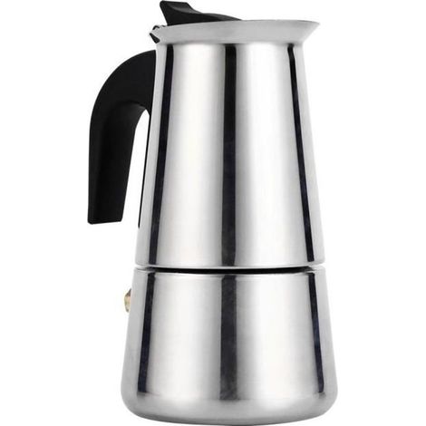 Cafetière italienne - MARQUE - Modèle - Cafetière à pression - Réservoir d\'eau amovible - Filtre remplaçable (1/4)