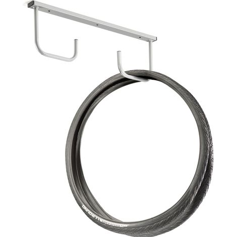 Andrys Espositore Porta Copertoni Bici a Soffitto - 2 Posti Verniciato Grigio