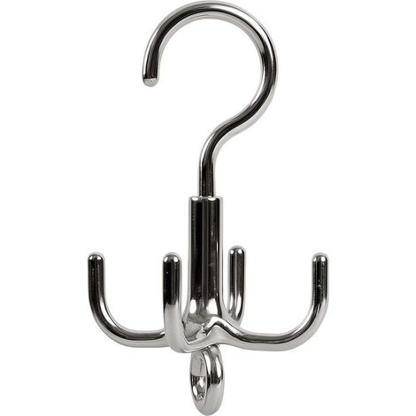 Perchero/estante universal (giratorio 360 grados) para colgar cinturones, corbatas y bolsos. Gancho de plástico.