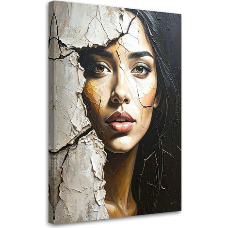 Cuadro en Lienzo Rostro de mujer hormigón glamour 20x30 (1/5)