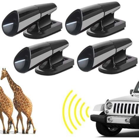 Lot de 4 ultrason voiture, sifflets à ultrasons anti-cerfs pour pare-chocs de véhicules, protecteur invisible pour voiture, SUV, camion, moto (1/4)