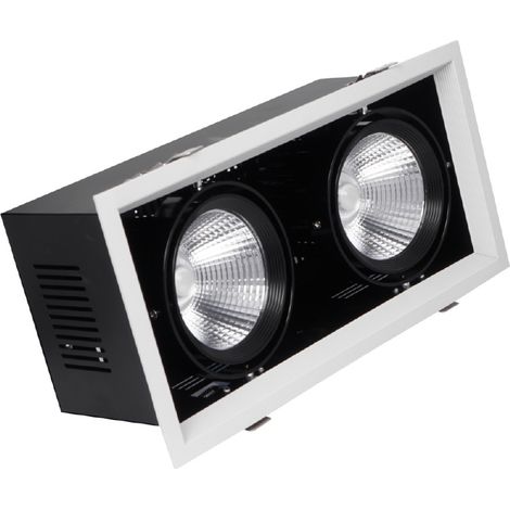 Faro led orientabile da incasso led cob 2x30w 4000K luce naturale (1/4)