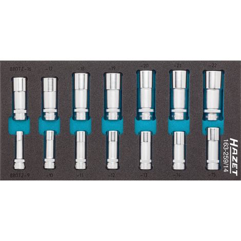 Juego de dados Hazet 163 259 14 cromo 3 8 pulgadas