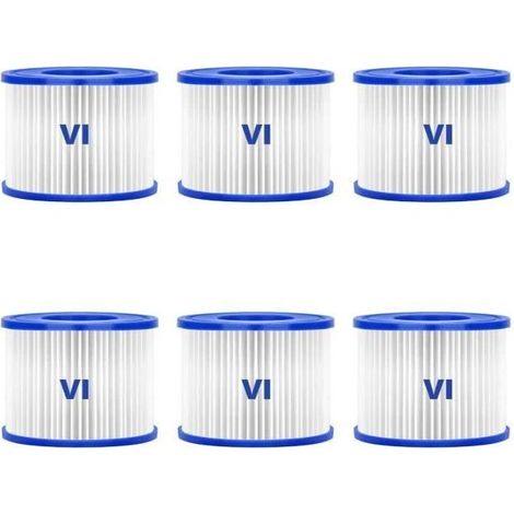 Filtre Spa Bestway - Type VI - 6 Pièces - Forme Cylindrique - Pour Filtration de l'Eau