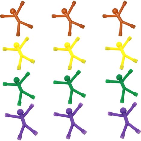 12 aimants réfrigérateur en forme d'hommes, 7x6,5 cm, résine colorée, pour décoration bureau/cuisine/enfants (1/5)