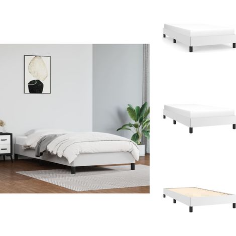 Cadre de lit sans matelas blanc 90x190 cm similicuir - Cadre De Lit - Lit Double - Lit Blanc - Similicuir - Literie (1/5)