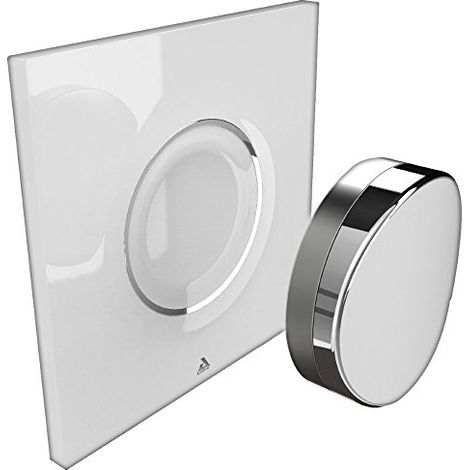 AwoX SP-B SmartPEBBLE Interruttore Bluetooth con comando a gesti, plastica/metallo bianco/cromato, dimensioni: 80 x 80 mm (1/4)