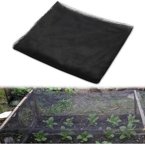 Filet Anti Insecte 2.4m 6m Filet Anti Moustique de Contre Insectes et Oiseaux pour Jardin de Légumes (Noir) (1/5)
