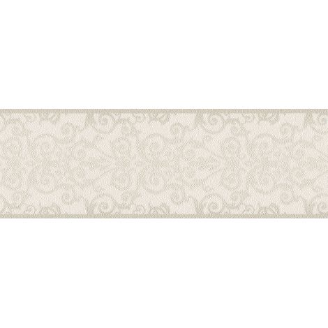 A.S. Creations – Frise murale baroque intissée beige crème – Papier peint vinyle brossable – Longueur 5m, largeur 17cm – Élégance pour salon et chambre (1/3)