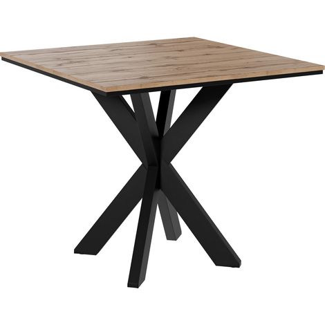 Mesa Goodyear 137, Roble wotan, 74x90x90cm, Aglomerado laminado, Metal