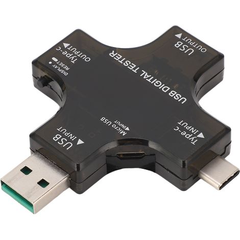 Typ-C-USB-Spannungs- und Strommessgerät mit Farb-LCD-Display, 2-in-1-Schnittstelle, Bluetooth-Kommunikation, Leistungsmesser 3,6 bis 32 V (1/5)
