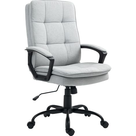 Silla de oficina ergonómica gris con reposabrazos, altura regulable y función basculante (1/5)