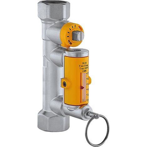 Vanne d'équilibrage avec débitmètre pour installations solaires Caleffi 258 1" 10+40