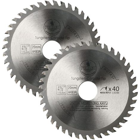 Kreissägeblatt - 122 mm - Für Holz und Kunststoff - Geeignet für Winkelschleifer - 2 Stück (1/5)