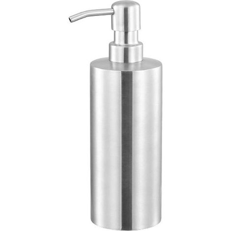 Distributeur de savon 500 ml, pompe en acier inoxydable argenté, récipient pour liquide de salle de bain (1/5)