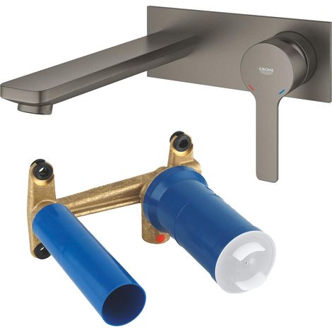 GROHE Pack mitigeur lavabo encastré + corps encastré pour mitigeur, Hard Graphite brossé (1/5)