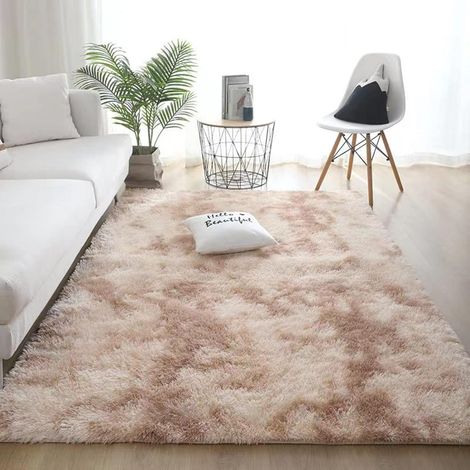 Teppich Hochflor Shaggy Fellteppich Beige 120 x 160 cm Rechteckig (1/5)
