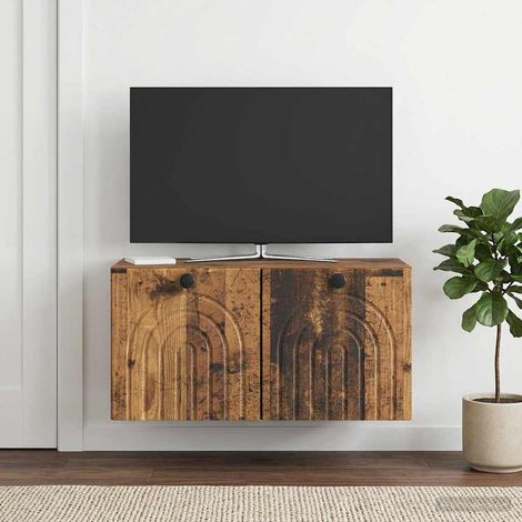 Wandmontierter TV-Schrank Altholz 59,5 x 31 x 30 cm (1/5)