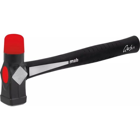 Marteau duo embout rouge - Manche carbon - Tendre & Puissant - 1 côté marteau, 1 côté massette- MOB (1/3)
