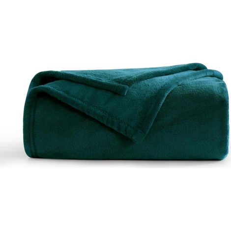 Kuscheldecke Fleecedecke Couchdecke XL Winter 150 x 200 cm Dunkelgrün (1/5)