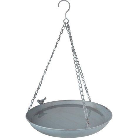 Hängendes Vogelbad aus Metall, Grau (1/5)