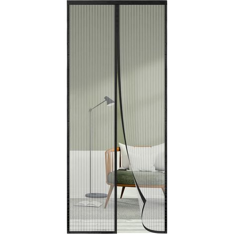 Moustiquaire Porte Fenetre 130x210, SHA2WEN Rideau Moustiquaire Magnétique Noir, Profitez de l'été en Famille (1/5)
