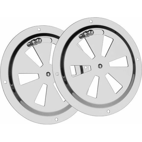 2pièce Grille D'aération Ronde, 125 mm Grille de Ventilation Rond en Acier INOX Grille d'aération Conduit Moustiquaire Grille D'évacuation Air Entrant Air Evacué Ventilation Volets Réglables (1/5)