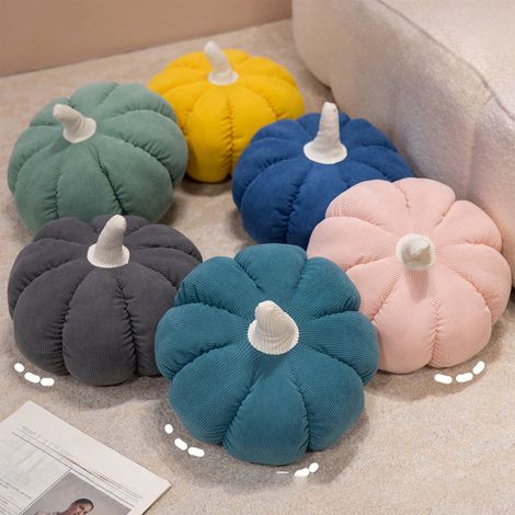Coussin Citrouille - 20 cm - Tissu Peluche Douce - Décoration Maison Halloween Noël Fête - 1 Pièce (1/5)
