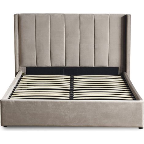 Lit Adulte Sommier Relevable "Fady" 180x200cm Taupe (1/5)