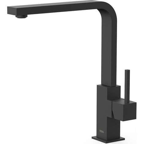 Mitigeur évier avec Bec tube 35x15 mm Noir Mat - TRES 030496NM
