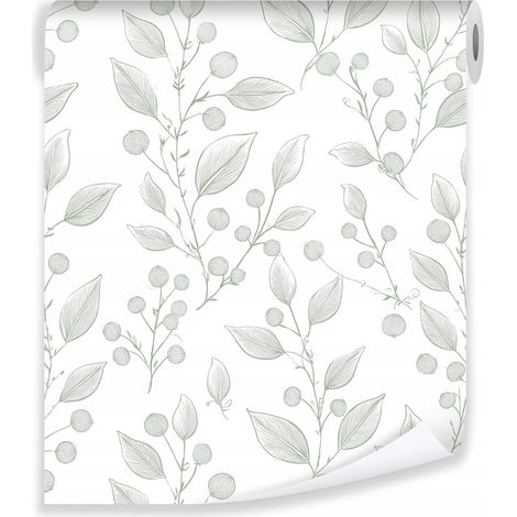 Papier peint feuilles grises sur mur molletonné Papier peint salon chambre coucher (1/3)