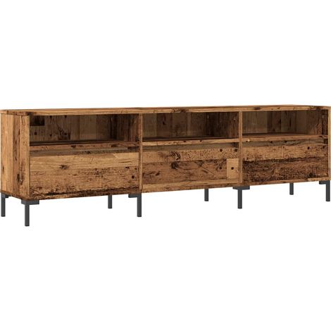 Meuble TV Banc TV Armoire TV vieux bois 150x30x44,5 cm bois d'ingénierie (1/5)
