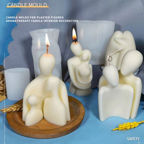 Aromatherapie-Kerzenformen mit Porträtmotiven, wiederverwendbare DIY-Kerzenform für Paare, Silikonform für Familienpaare (1/5)