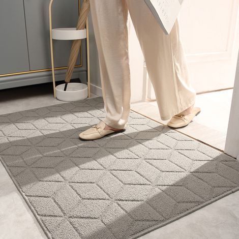 Tapis d'Entrée Antidérapant 50x80 cm - Paillasson Intérieur Luxe pour Maison, Couloir et Salon - Design Élégant Pensées