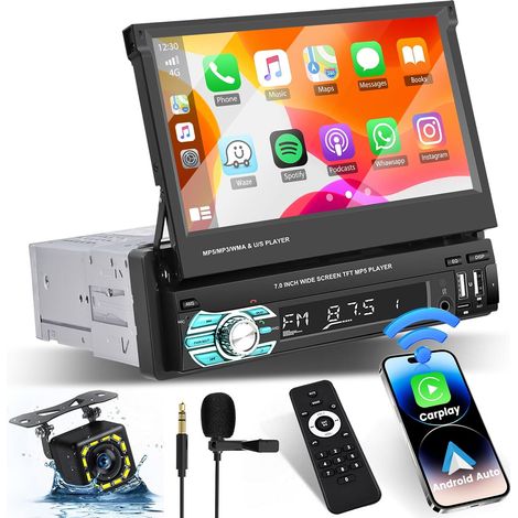 Car Radio 1 Din Carplay Android Auto, 7 Inches (1/5)