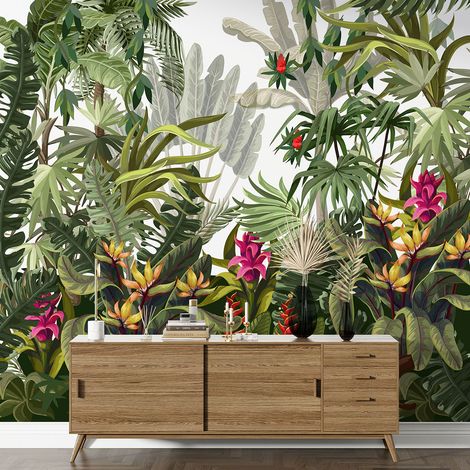 Papier peint panoramique - Jungle - 130 cm x 130 cm (1/4)