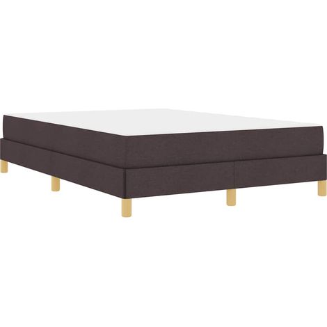 Lit double,Lit adulte,Lit à ressorts Marron 140 x 200 cm Tissu, Bois Engineered (1/5)